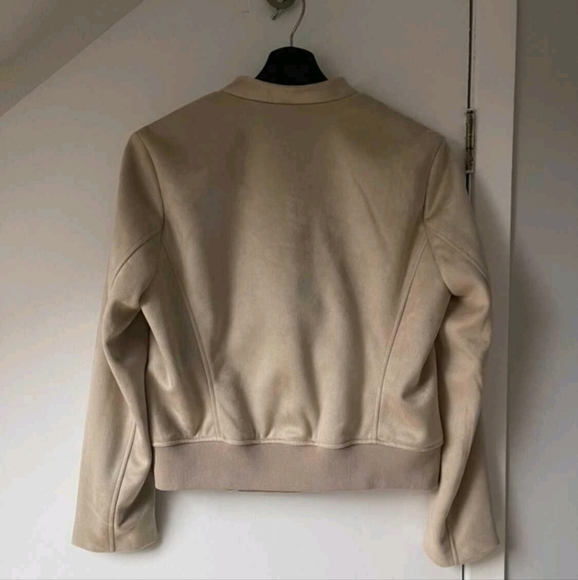 NWOT Banana Republic Vegan Suede Cream Jacket - Picture 2 of 3